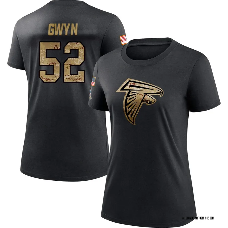 Women's Jovaughn Gwyn Atlanta Falcons Black 2020 Salute To Service Performance T-Shirt