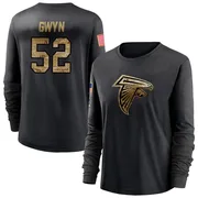 Women's Jovaughn Gwyn Atlanta Falcons Black 2020 Salute To Service Sideline Performance Long Sleeve T-Shirt