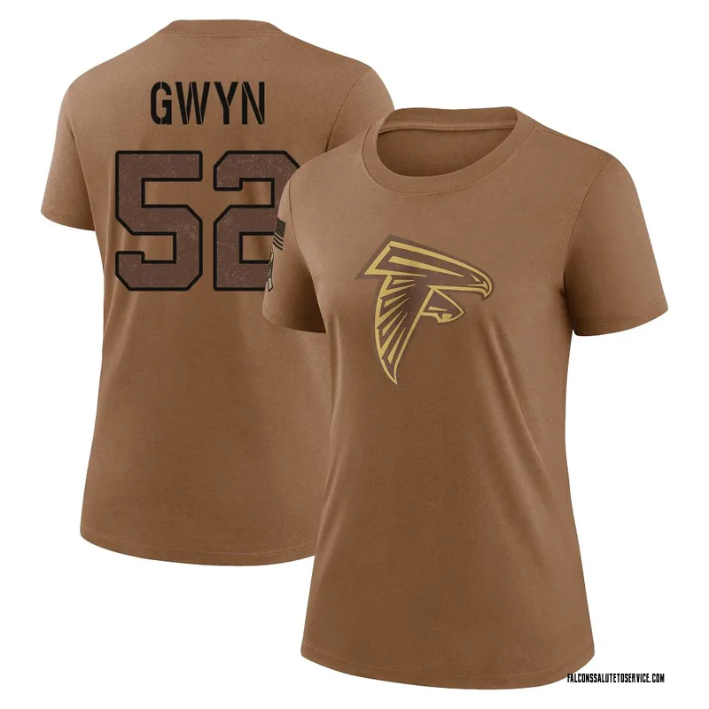 Women's Jovaughn Gwyn Atlanta Falcons Legend Brown 2023 Salute To Service Performance T-Shirt