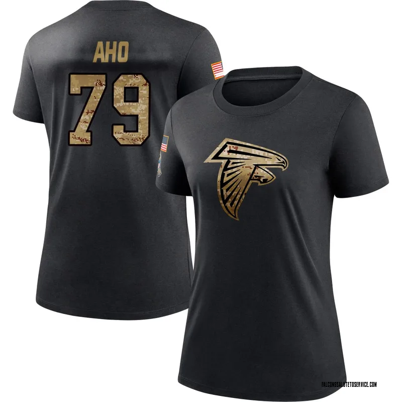 Women's Junior Aho Atlanta Falcons Black 2020 Salute To Service Performance T-Shirt