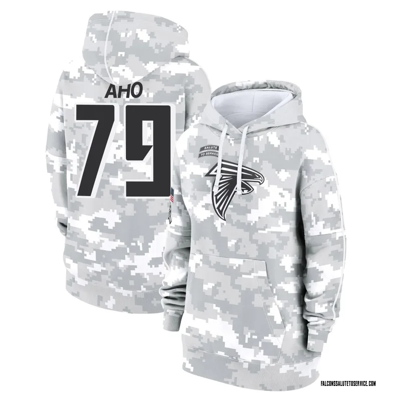 Women's Junior Aho Atlanta Falcons Camo Arctic 2024 Salute to Service Club Fleece Pullover Hoodie