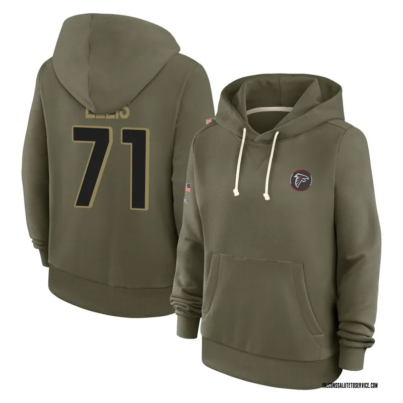 Women's Justin Ellis Atlanta Falcons Olive 2025 Salute to Service Hoodie
