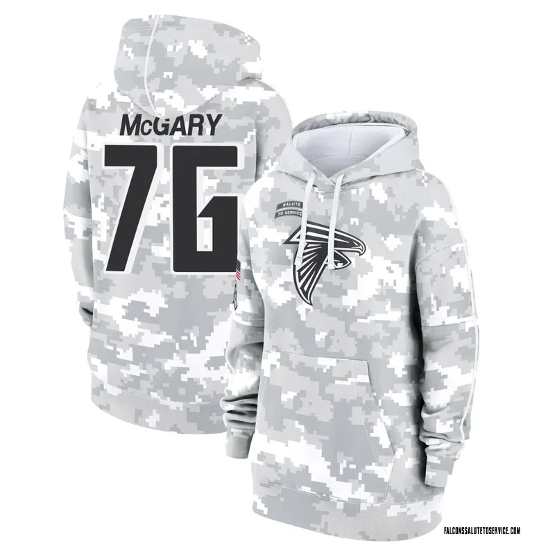 Women's Kaleb McGary Atlanta Falcons Camo Arctic 2024 Salute to Service Club Fleece Pullover Hoodie