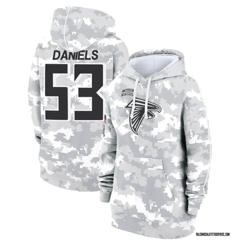 Women's Kendal Daniels Atlanta Falcons Camo Arctic 2024 Salute to Service Club Fleece Pullover Hoodie