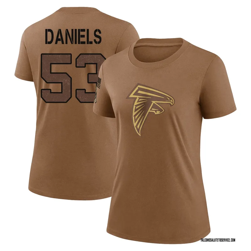 Women's Kendal Daniels Atlanta Falcons Legend Brown 2023 Salute To Service Performance T-Shirt