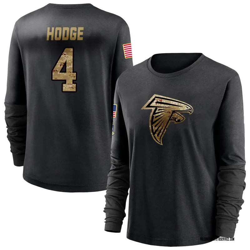 Women's KhaDarel Hodge Atlanta Falcons Black 2020 Salute To Service Sideline Performance Long Sleeve T-Shirt