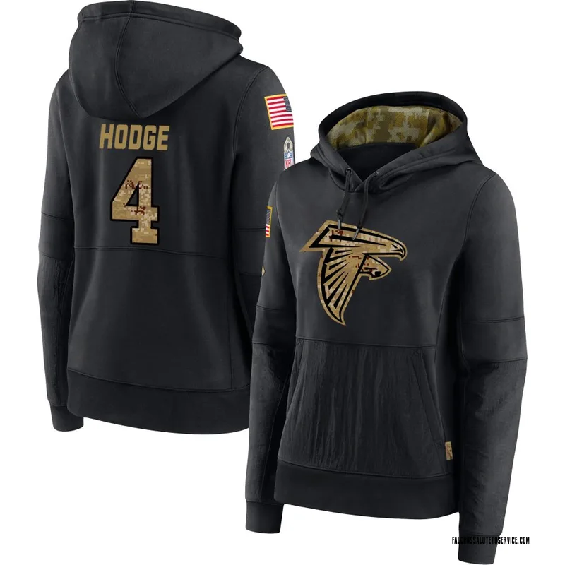 Women's KhaDarel Hodge Atlanta Falcons Black 2020 Salute to Service Sideline Performance Pullover Hoodie