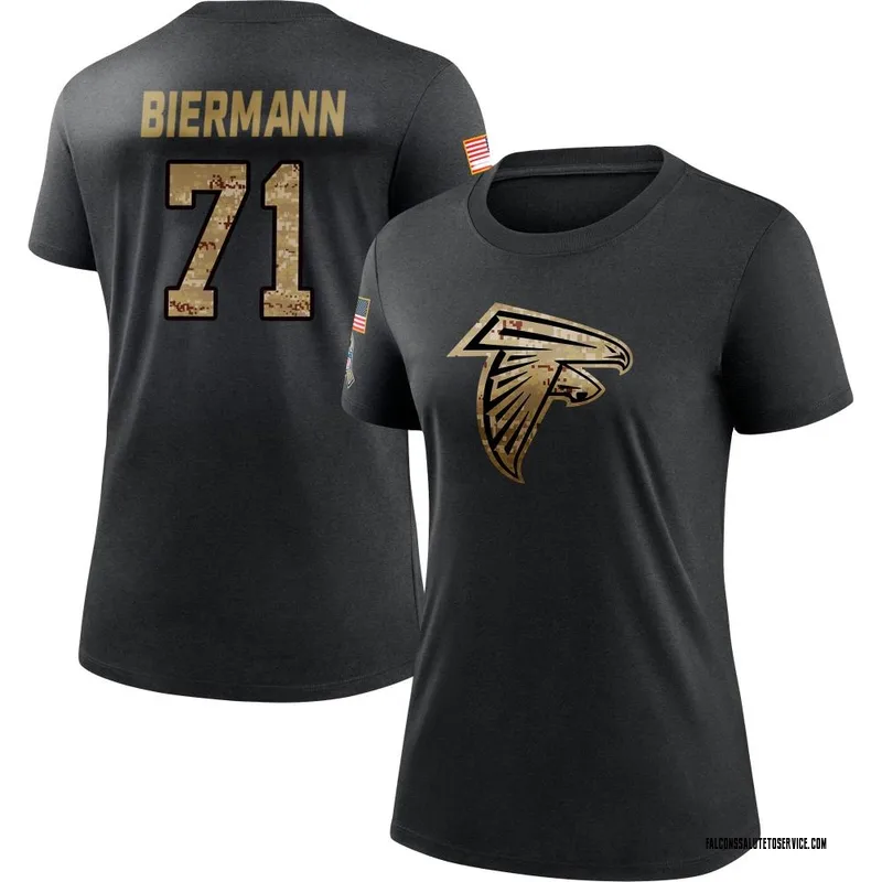 Women's Kroy Biermann Atlanta Falcons Black 2020 Salute To Service Performance T-Shirt