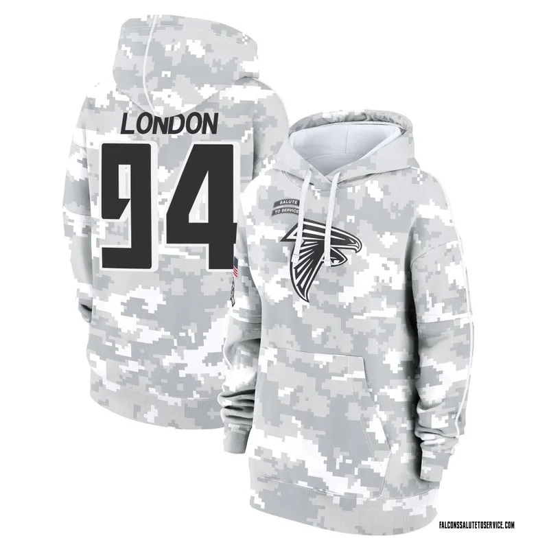 Women's LaCale London Atlanta Falcons Camo Arctic 2024 Salute to Service Club Fleece Pullover Hoodie
