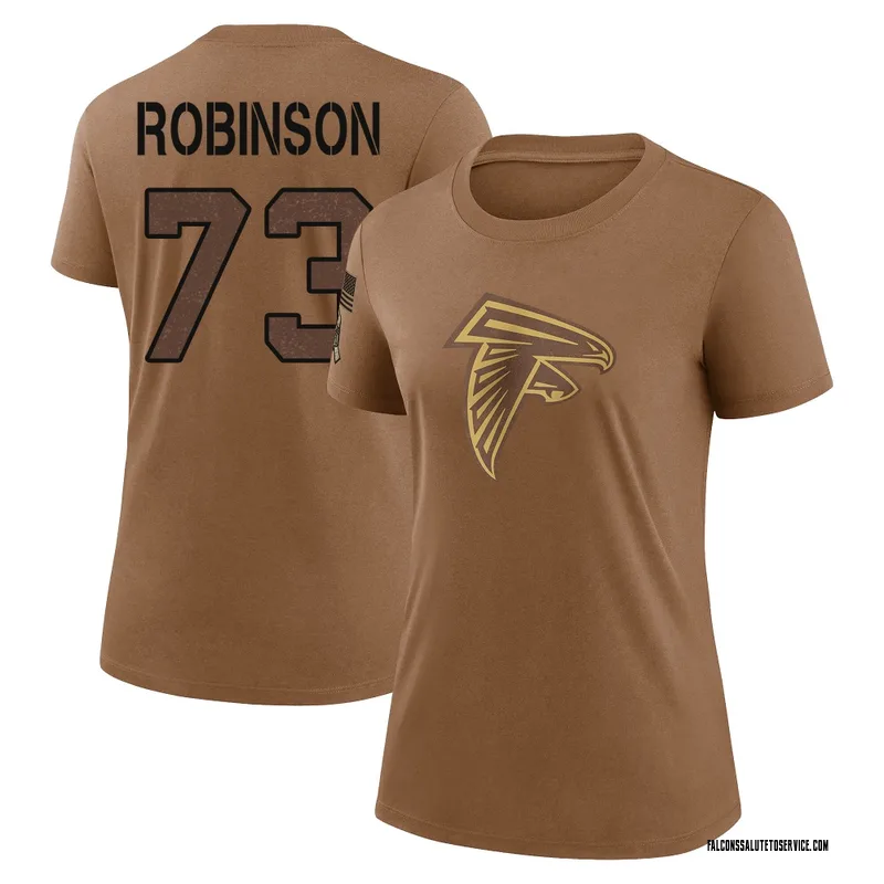Women's Layden Robinson Atlanta Falcons Legend Brown 2023 Salute To Service Performance T-Shirt