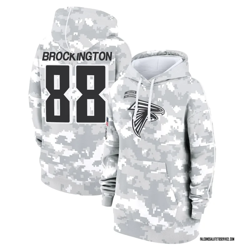 Women's Le'Meke Brockington Atlanta Falcons Camo Arctic 2024 Salute to Service Club Fleece Pullover Hoodie
