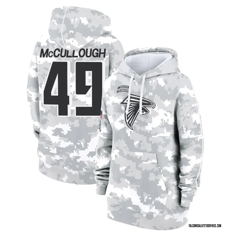 Women's Liam McCullough Atlanta Falcons Camo Arctic 2024 Salute to Service Club Fleece Pullover Hoodie