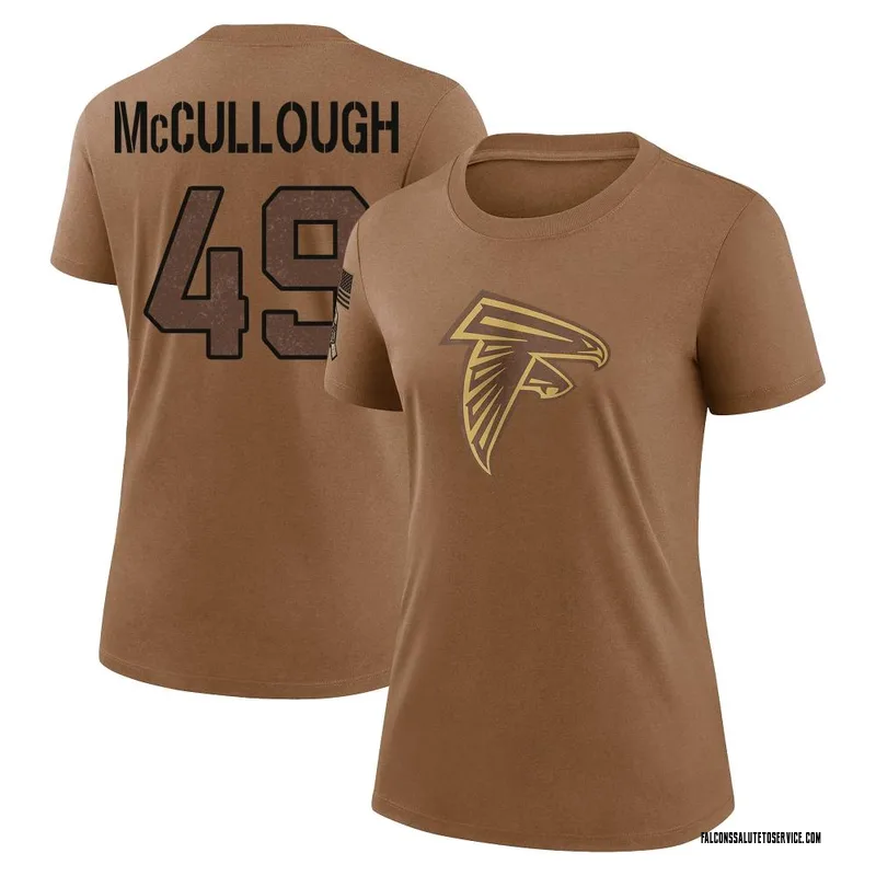 Women's Liam McCullough Atlanta Falcons Legend Brown 2023 Salute To Service Performance T-Shirt