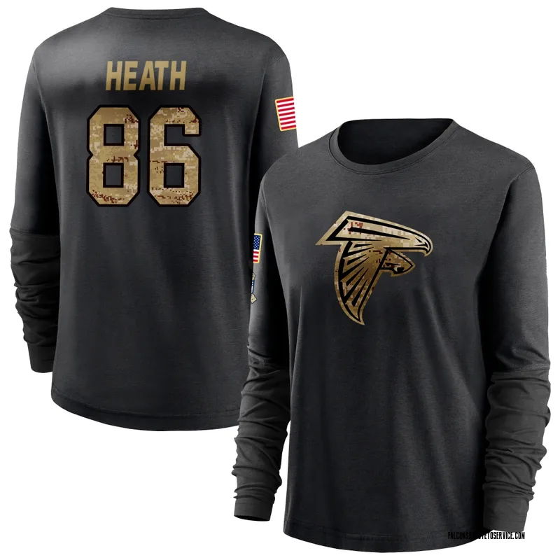 Women's Malik Heath Atlanta Falcons Black 2020 Salute To Service Sideline Performance Long Sleeve T-Shirt