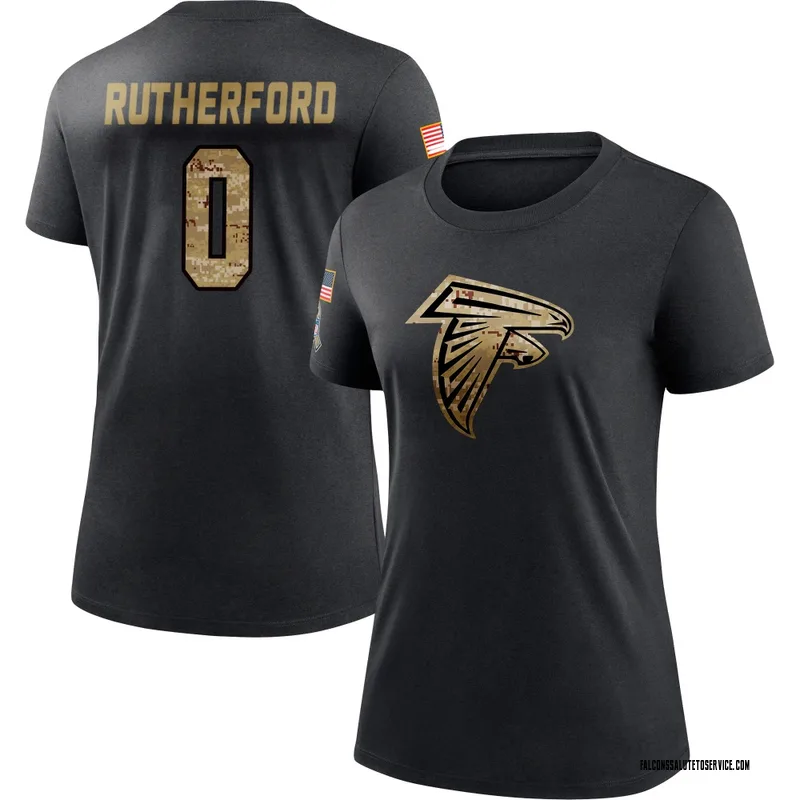 Women's Malik Rutherford Atlanta Falcons Black 2020 Salute To Service Performance T-Shirt