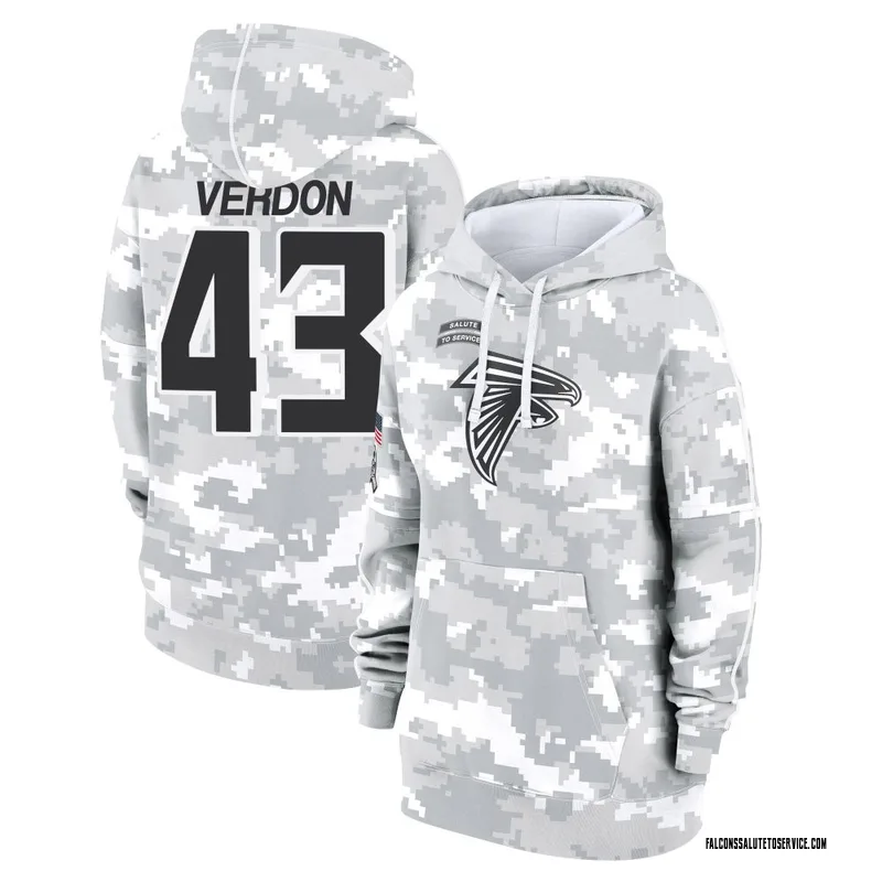 Women's Malik Verdon Atlanta Falcons Camo Arctic 2024 Salute to Service Club Fleece Pullover Hoodie