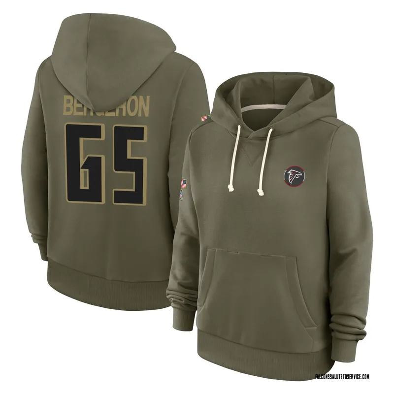 Women's Matthew Bergeron Atlanta Falcons Olive 2025 Salute to Service Hoodie