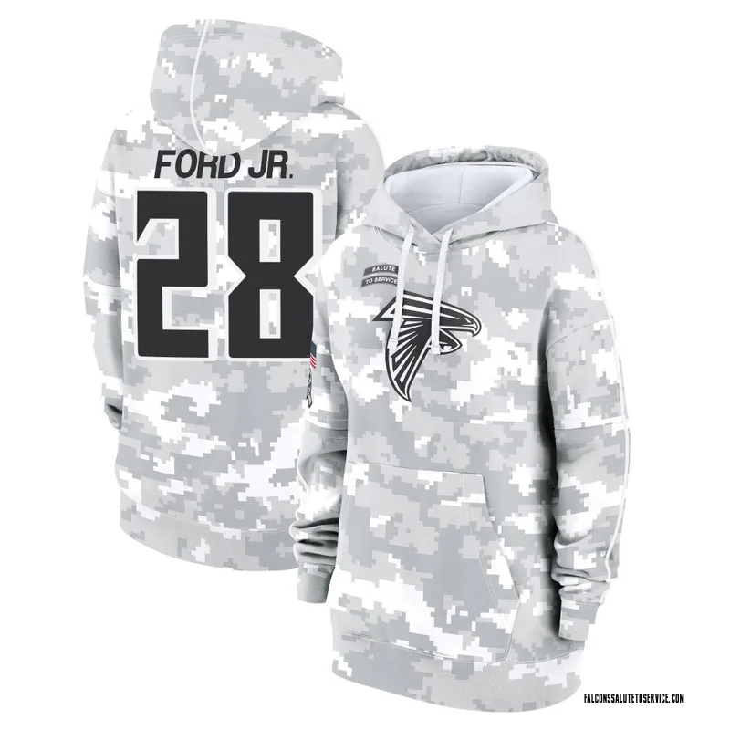 Women's Mike Ford Jr. Atlanta Falcons Camo Arctic 2024 Salute to Service Club Fleece Pullover Hoodie