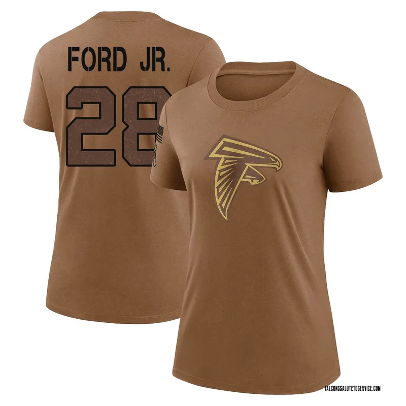 Women's Mike Ford Jr. Atlanta Falcons Legend Brown 2023 Salute To Service Performance T-Shirt