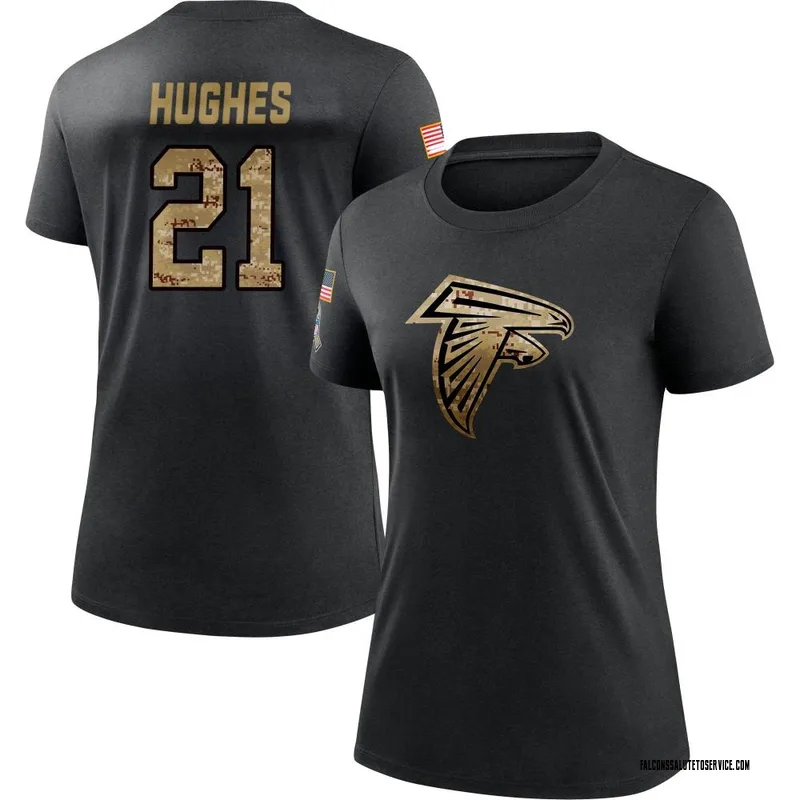 Women's Mike Hughes Atlanta Falcons Black 2020 Salute To Service Performance T-Shirt