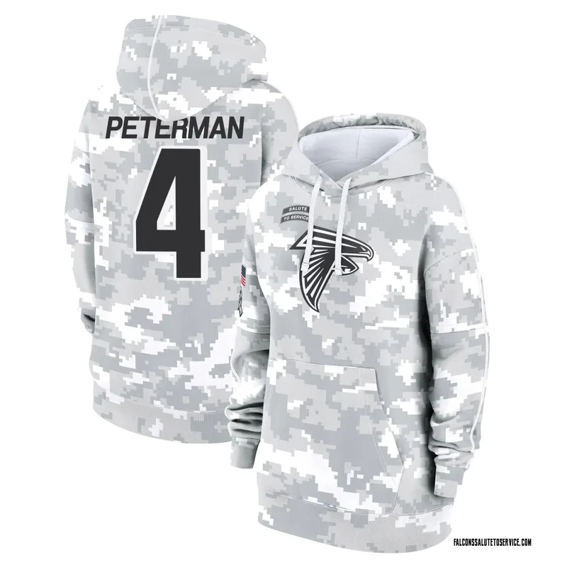 Women's Nathan Peterman Atlanta Falcons Camo Arctic 2024 Salute to Service Club Fleece Pullover Hoodie