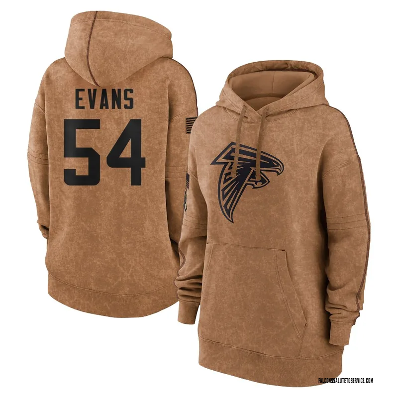 Women's Rashaan Evans Atlanta Falcons Brown 2023 Salute To Service Pullover Hoodie