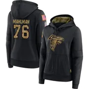 Women's Riley Mahlman Atlanta Falcons Black 2020 Salute to Service Sideline Performance Pullover Hoodie