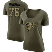 Women's Riley Mahlman Atlanta Falcons Legend Olive Salute to Service Scoop Neck T-Shirt