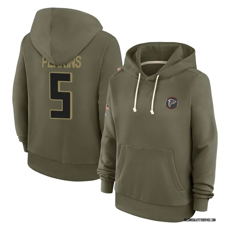 Women's Ronnie Perkins Atlanta Falcons Olive 2025 Salute to Service Hoodie