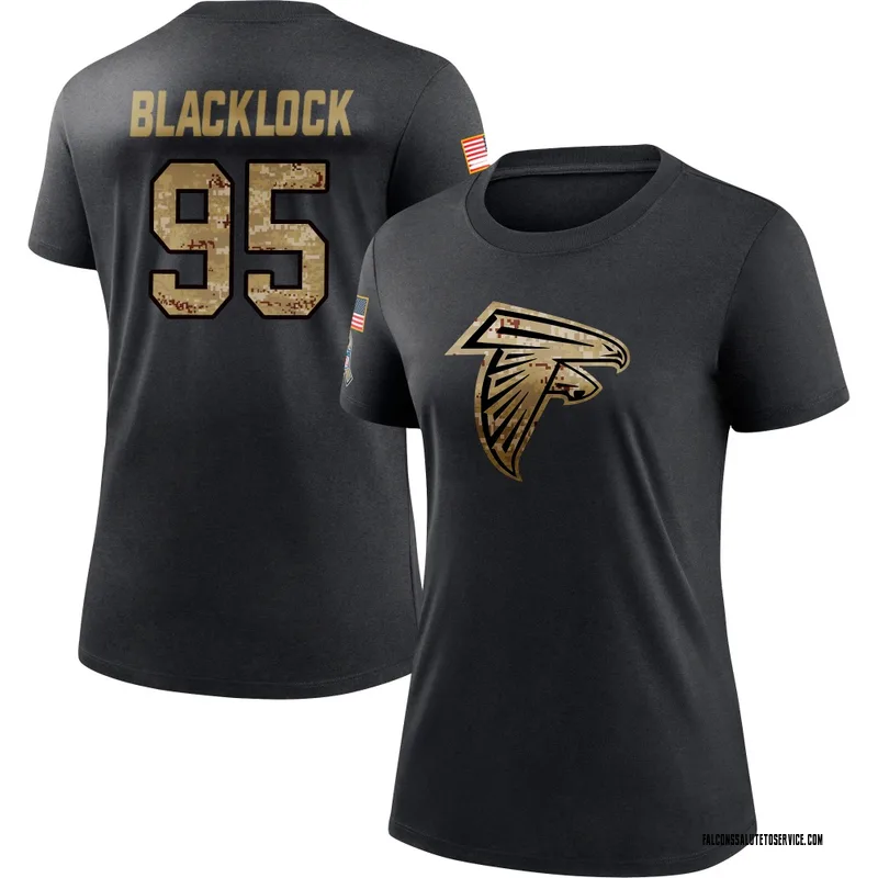 Women's Ross Blacklock Atlanta Falcons Black 2020 Salute To Service Performance T-Shirt