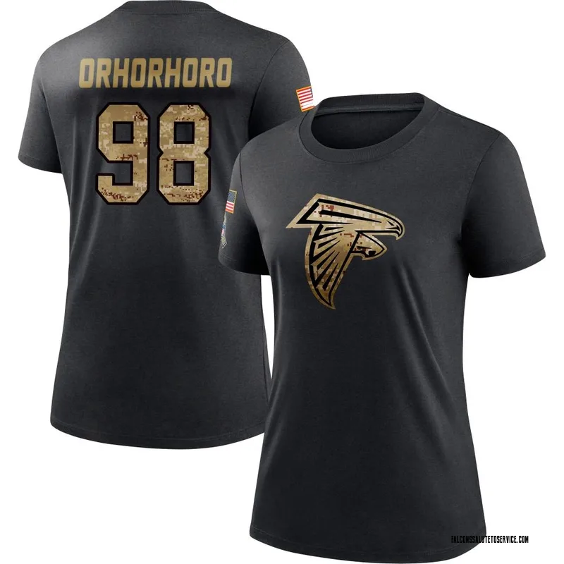 Women's Ruke Orhorhoro Atlanta Falcons Black 2020 Salute To Service Performance T-Shirt