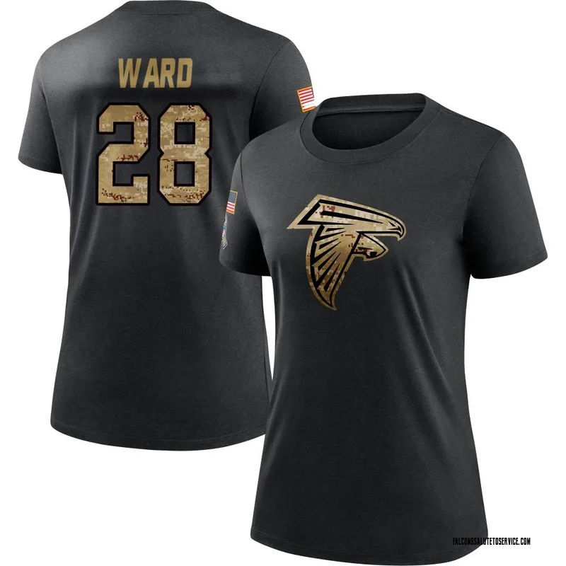 Women's Terron Ward Atlanta Falcons Black 2020 Salute To Service Performance T-Shirt