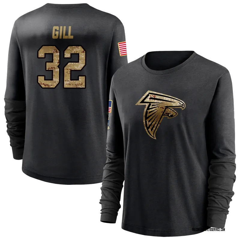 Women's Trenton Gill Atlanta Falcons Black 2020 Salute To Service Sideline Performance Long Sleeve T-Shirt