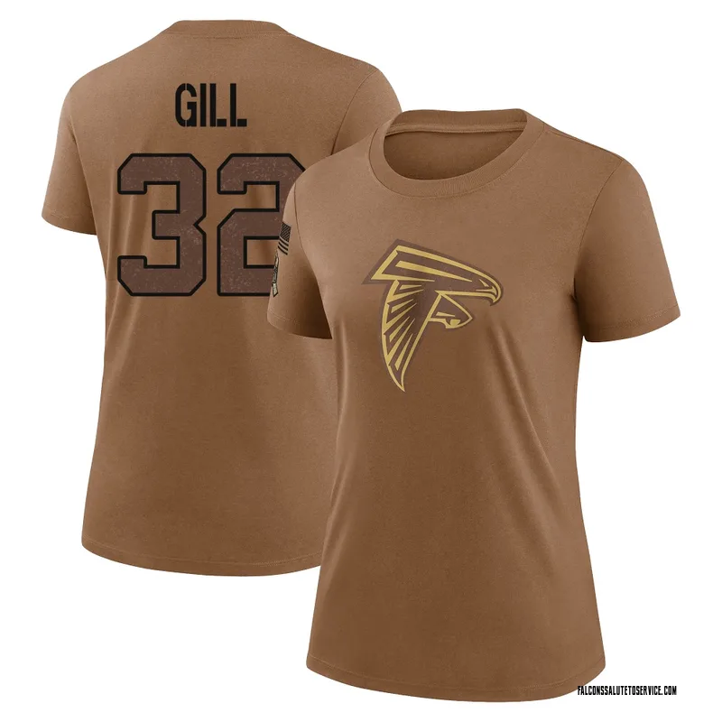 Women's Trenton Gill Atlanta Falcons Legend Brown 2023 Salute To Service Performance T-Shirt