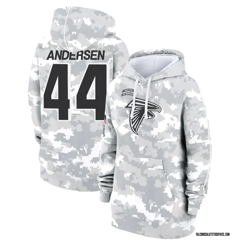 Women's Troy Andersen Atlanta Falcons Camo Arctic 2024 Salute to Service Club Fleece Pullover Hoodie