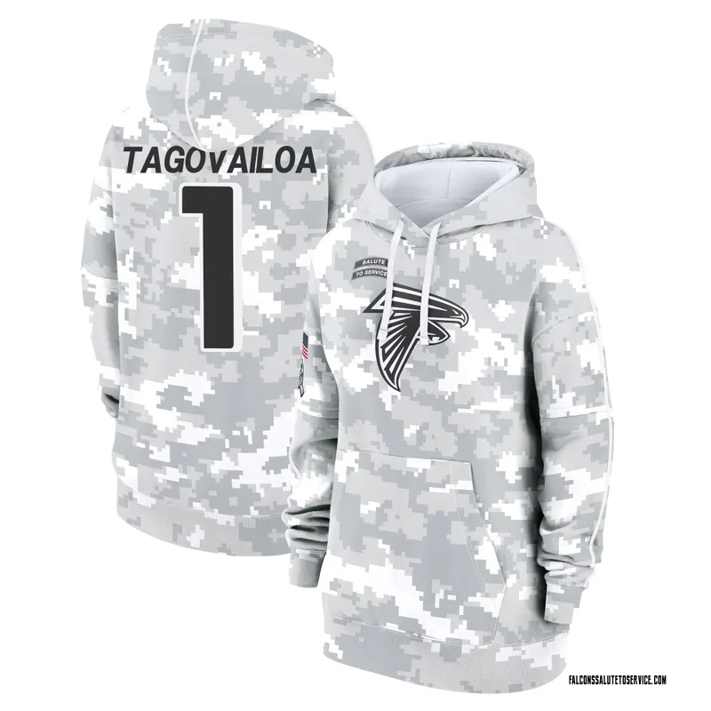 Women's Tua Tagovailoa Atlanta Falcons Camo Arctic 2024 Salute to Service Club Fleece Pullover Hoodie