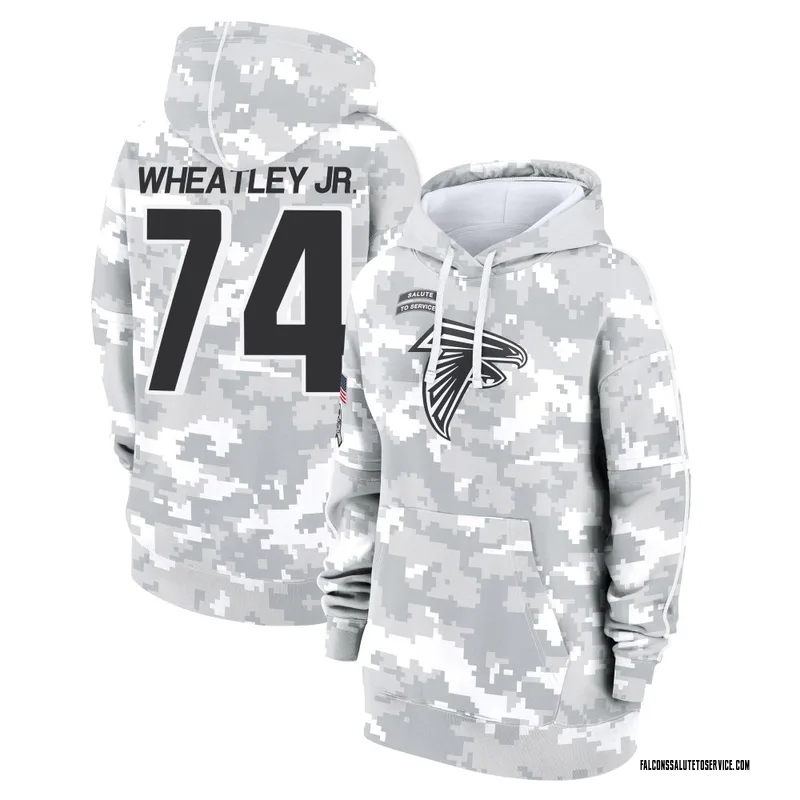 Women's Tyrone Wheatley Jr. Atlanta Falcons Camo Arctic 2024 Salute to Service Club Fleece Pullover Hoodie