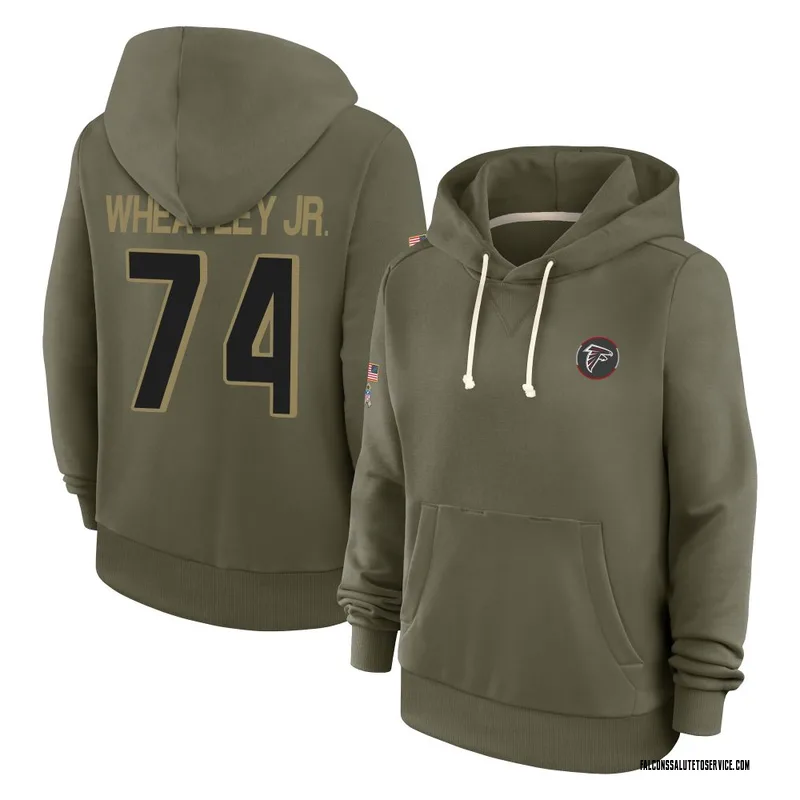 Women's Tyrone Wheatley Jr. Atlanta Falcons Olive 2025 Salute to Service Hoodie