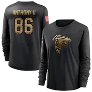 Women's Vinny Anthony II Atlanta Falcons Black 2020 Salute To Service Sideline Performance Long Sleeve T-Shirt