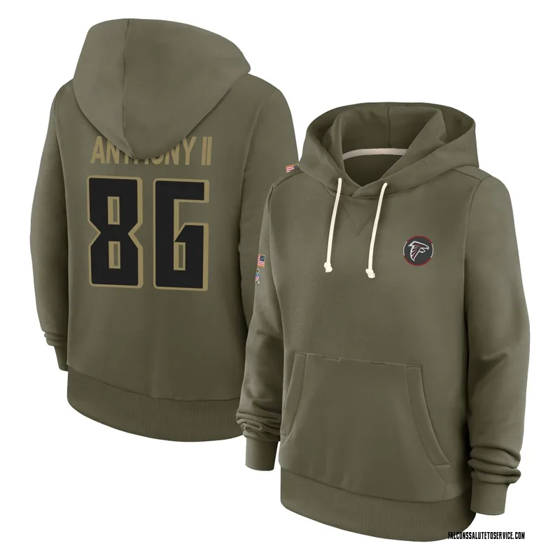 Women's Vinny Anthony II Atlanta Falcons Olive 2025 Salute to Service Hoodie