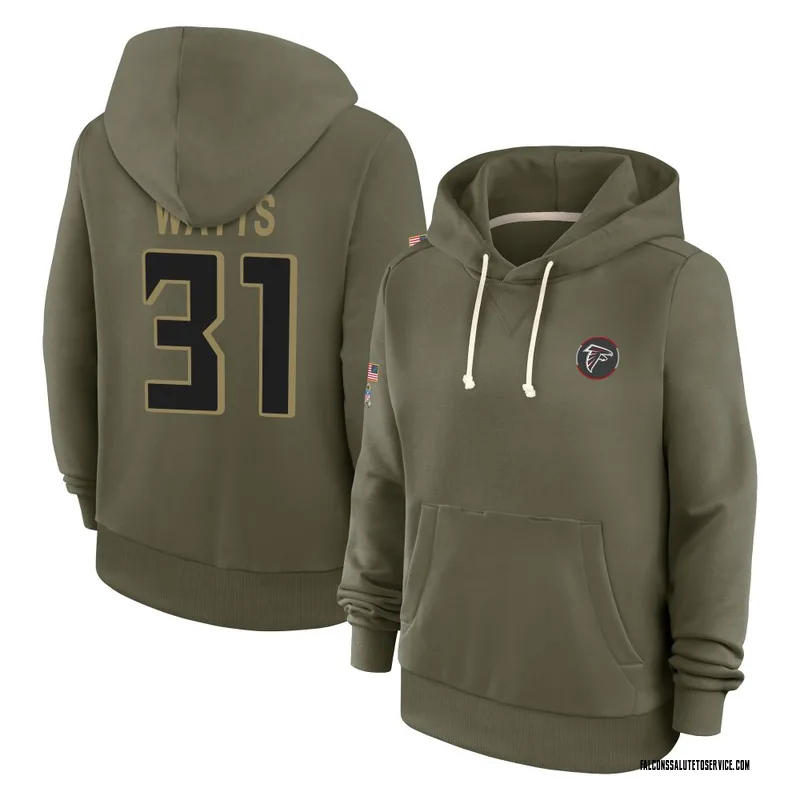 Women's Xavier Watts Atlanta Falcons Olive 2025 Salute to Service Hoodie