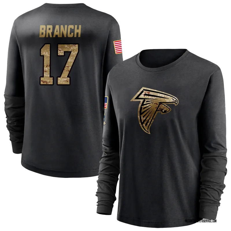 Women's Zachariah Branch Atlanta Falcons Black 2020 Salute To Service Sideline Performance Long Sleeve T-Shirt