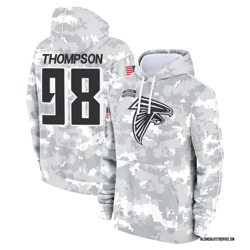 Youth Anterio Thompson Atlanta Falcons Camo Arctic 2024 Salute to Service Club Fleece Pullover Hoodie