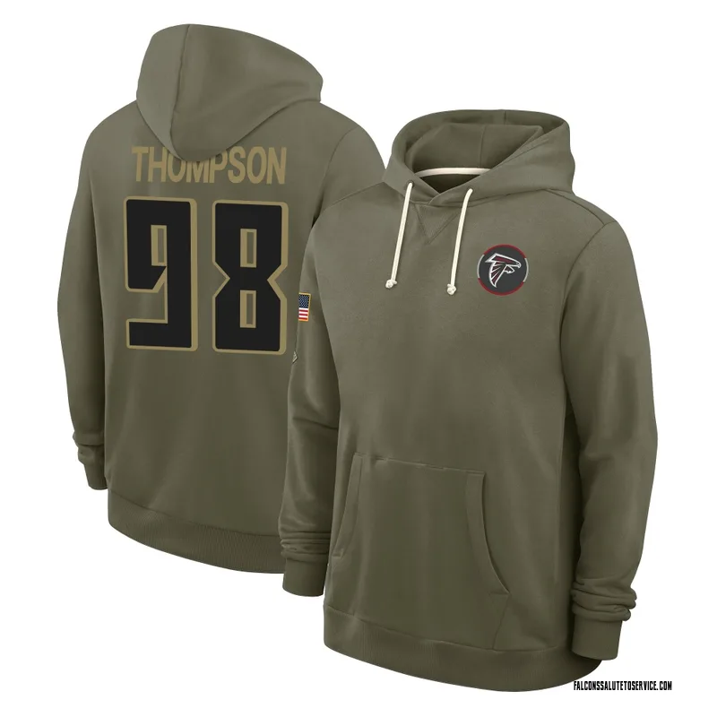Youth Anterio Thompson Atlanta Falcons Olive 2025 Salute to Service Hoodie