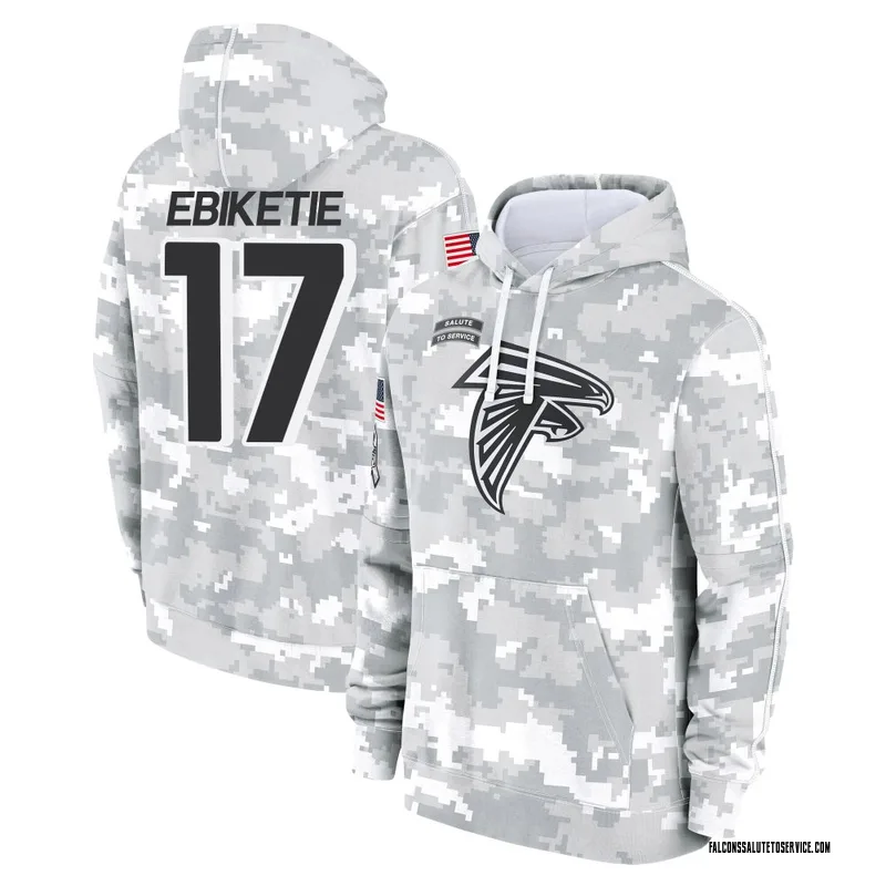 Youth Arnold Ebiketie Atlanta Falcons Camo Arctic 2024 Salute to Service Club Fleece Pullover Hoodie