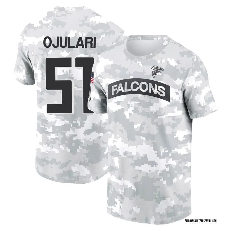 Youth Azeez Ojulari Atlanta Falcons Camo Arctic 2024 Salute to Service Performance T-Shirt