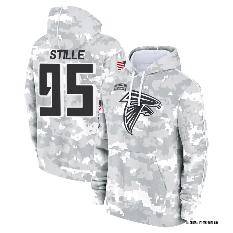 Youth Ben Stille Atlanta Falcons Camo Arctic 2024 Salute to Service Club Fleece Pullover Hoodie