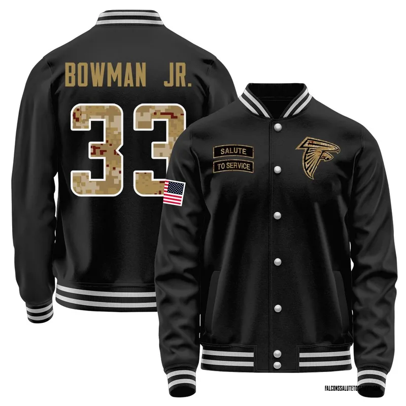 Youth Billy Bowman Jr. Atlanta Falcons Black Salute to Service Sideline Performance Jacket