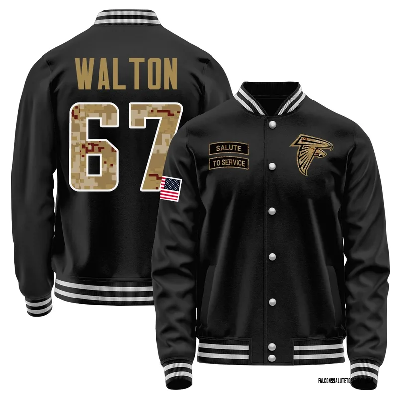 Youth Brandon Walton Atlanta Falcons Black Salute to Service Sideline Performance Jacket