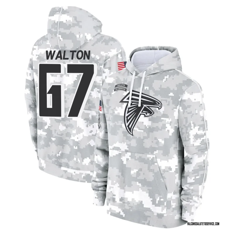 Youth Brandon Walton Atlanta Falcons Camo Arctic 2024 Salute to Service Club Fleece Pullover Hoodie